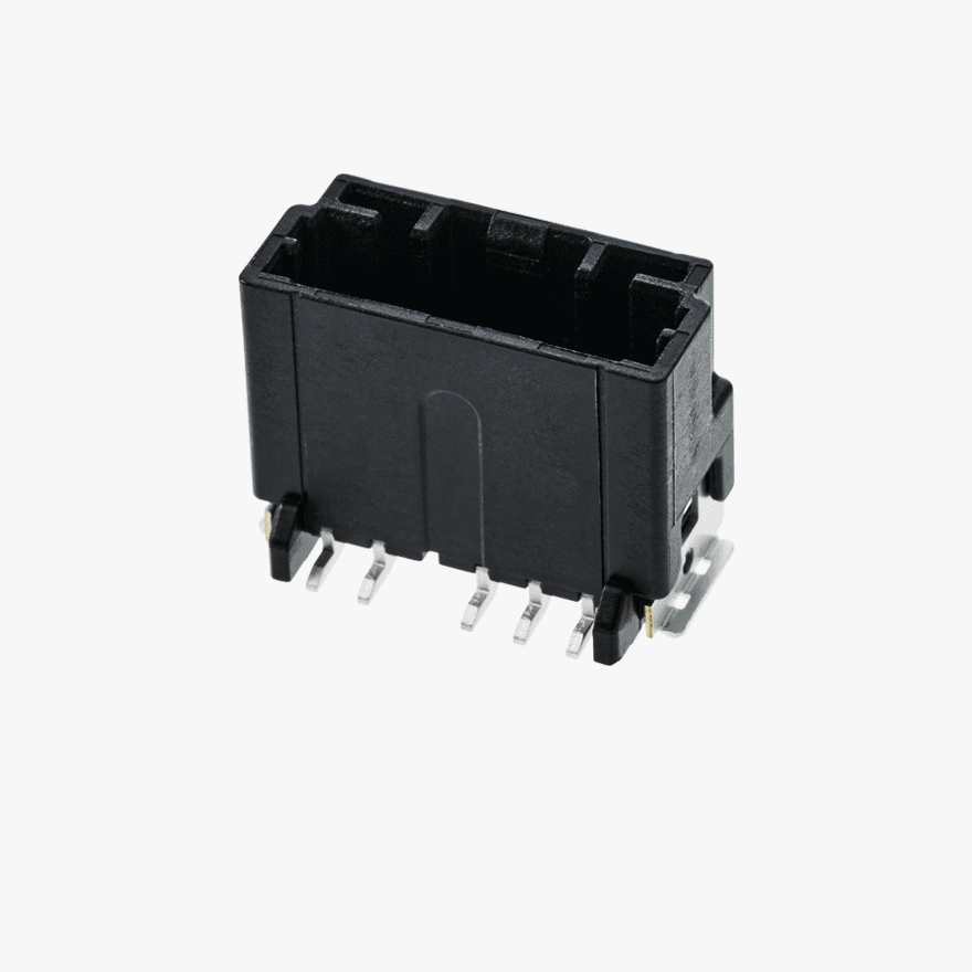 020 Double Lock & CPA 5Pin Male Connector Vertical Black SMT type Cover Less