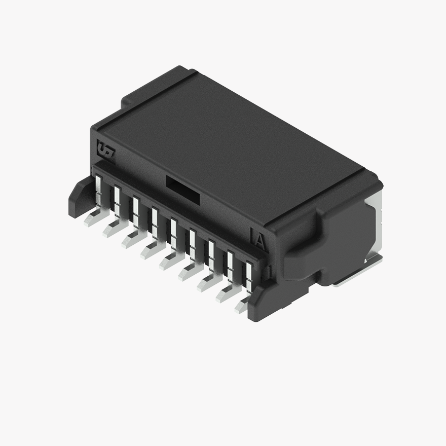 020 9Pin Male Connector Horizontal Black SMT type UJU ELECTRONICS