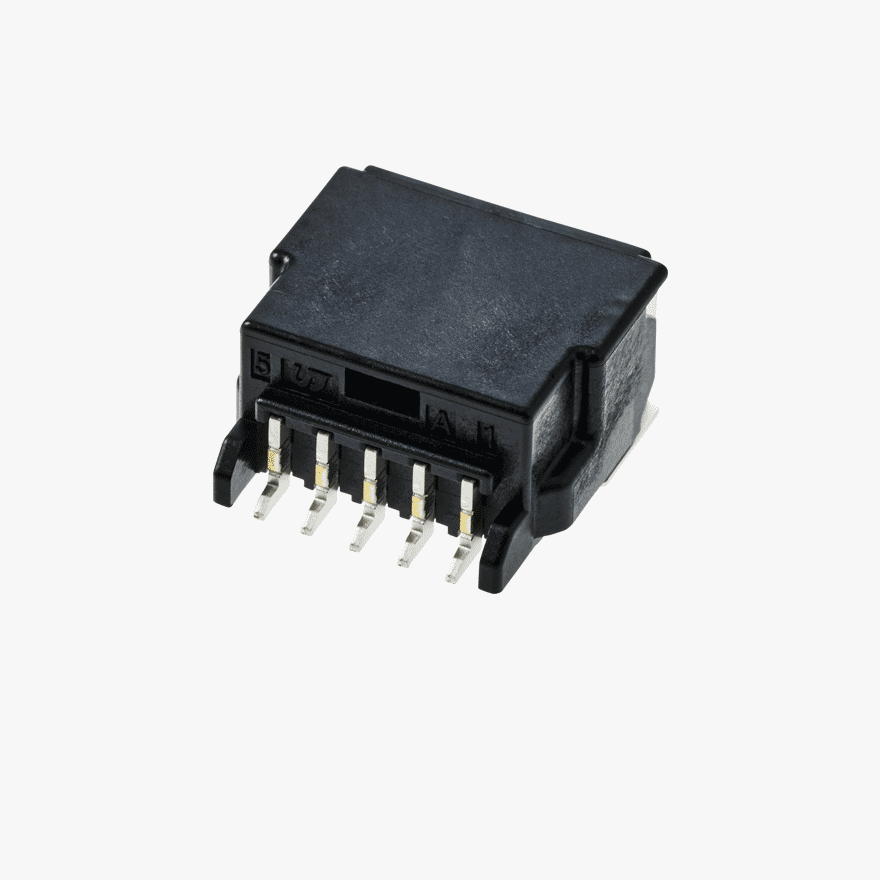 020 Double Lock 5Pin Male Connector Horizontal Black SMT type AU Terminal