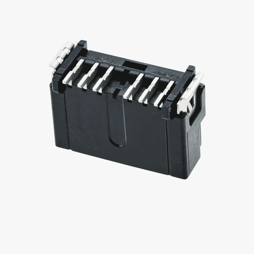 020 Double Lock & CPA 6Pin Male Connector Vertical Black SMT