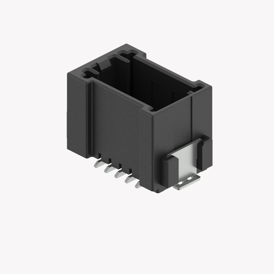 020 Double Lock Two Row 10Pin Male Connector Vertical Black SMT