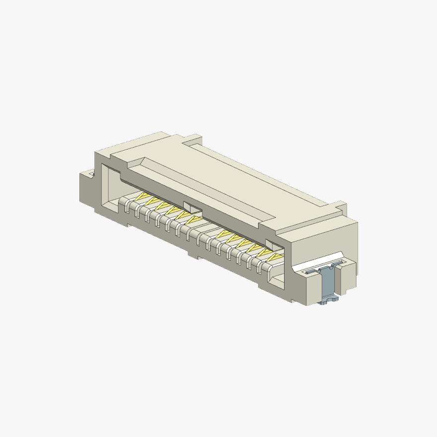 LED POWER Series 1.0Pitch 14Pin 4.6Height FFC Connector Receptacle White SMD