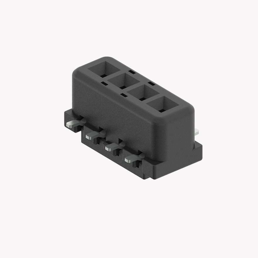 025 4Pin Female Connector Vertical Black Board to Pin