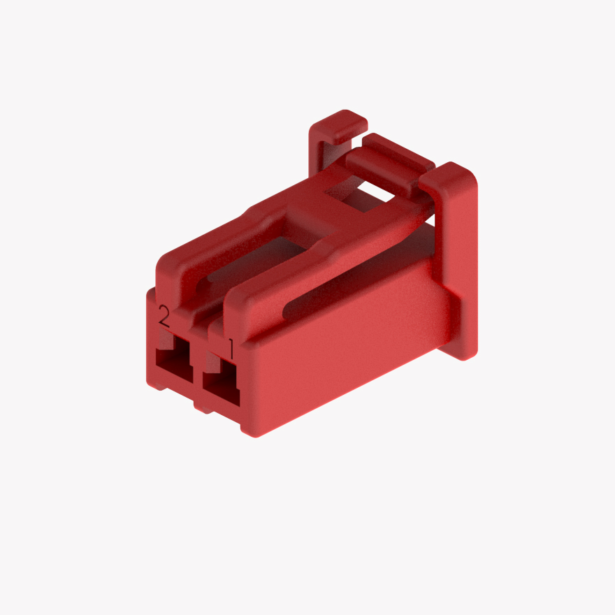 020 Small Blistering Less 2Pin Female Connector Red