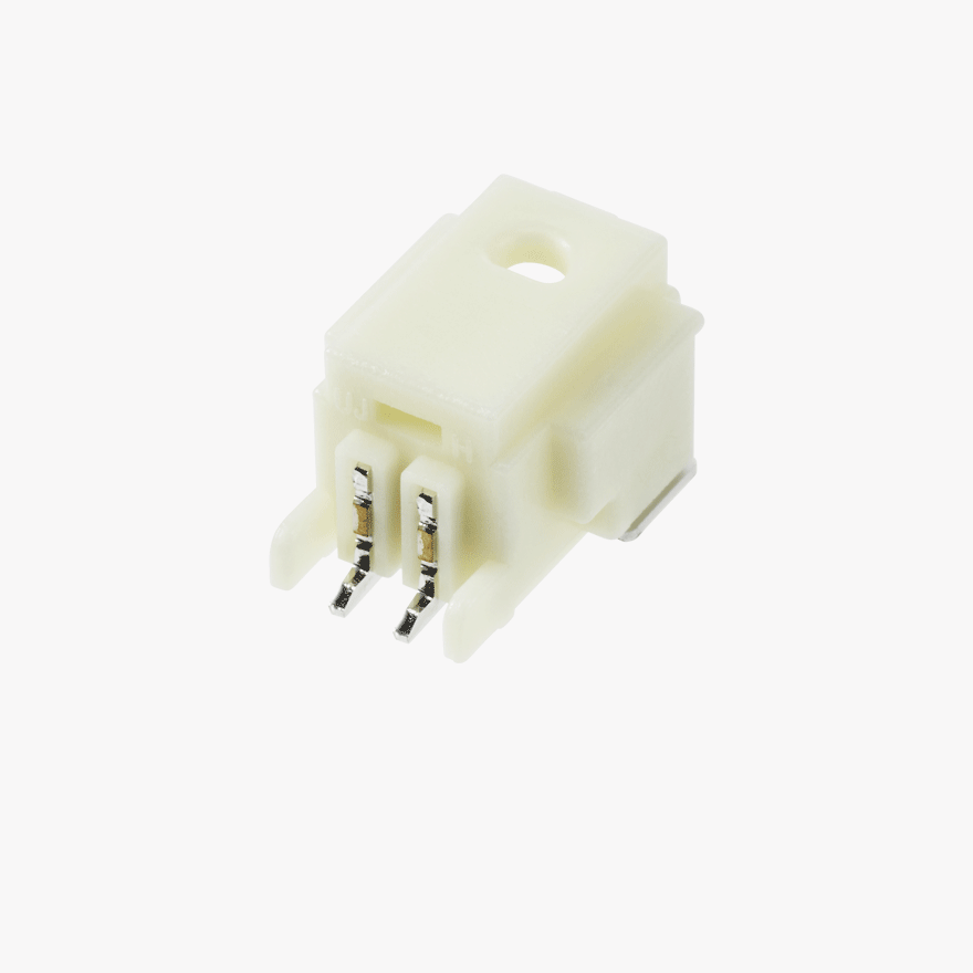 020 Small Blistering Less 2Pin Male Connector Horizontal Natural SMT type