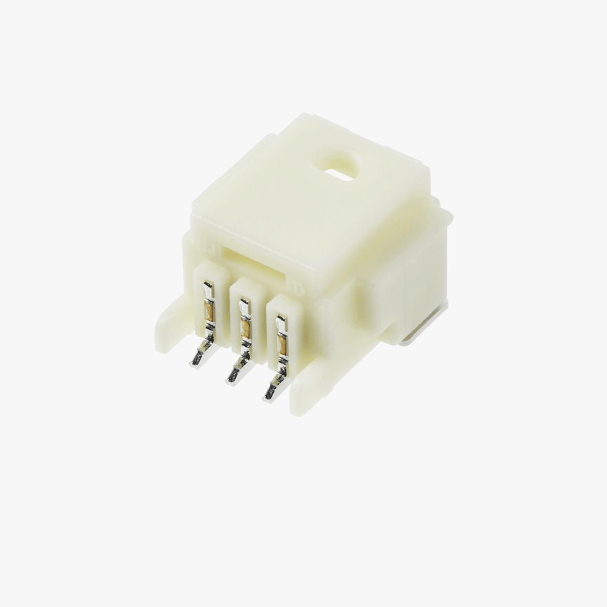 020 Small Blistering Less 3Pin Male Connector Horizontal Natural SMT type
