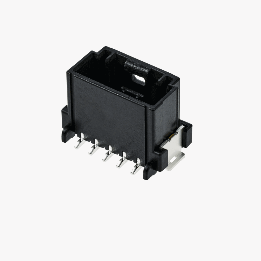 020 Small Blistering Less 5Pin Male Connector Vertical Black SMT type