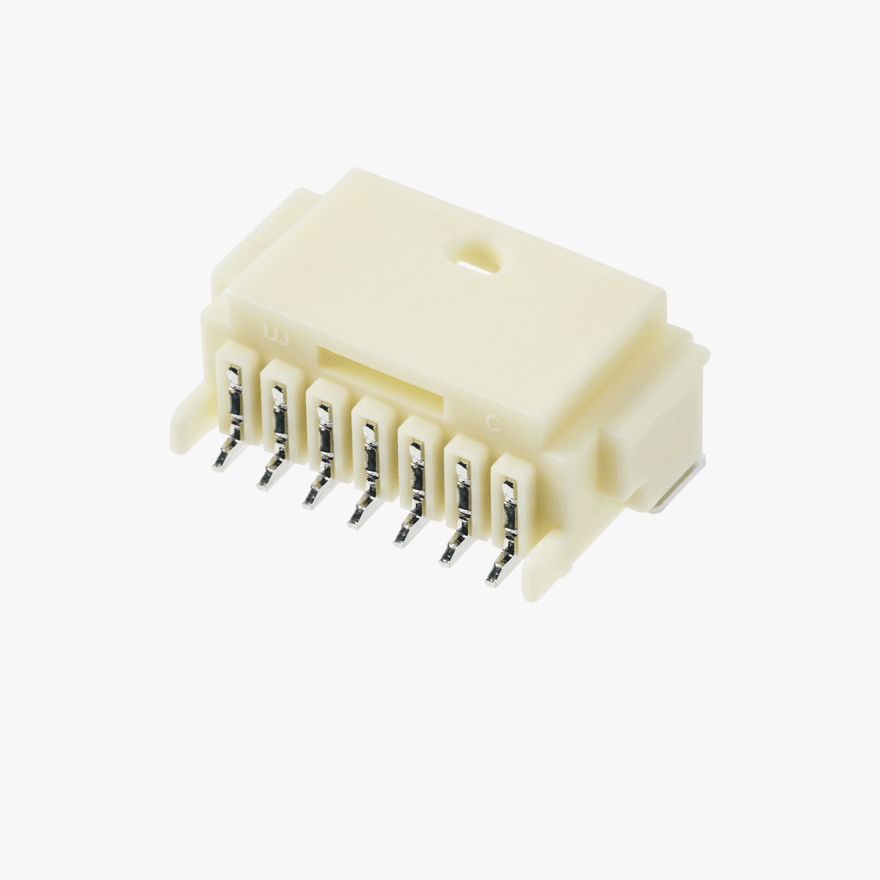 020 Small Blistering Less 7Pin Male Connector Horizontal Natural SMT type