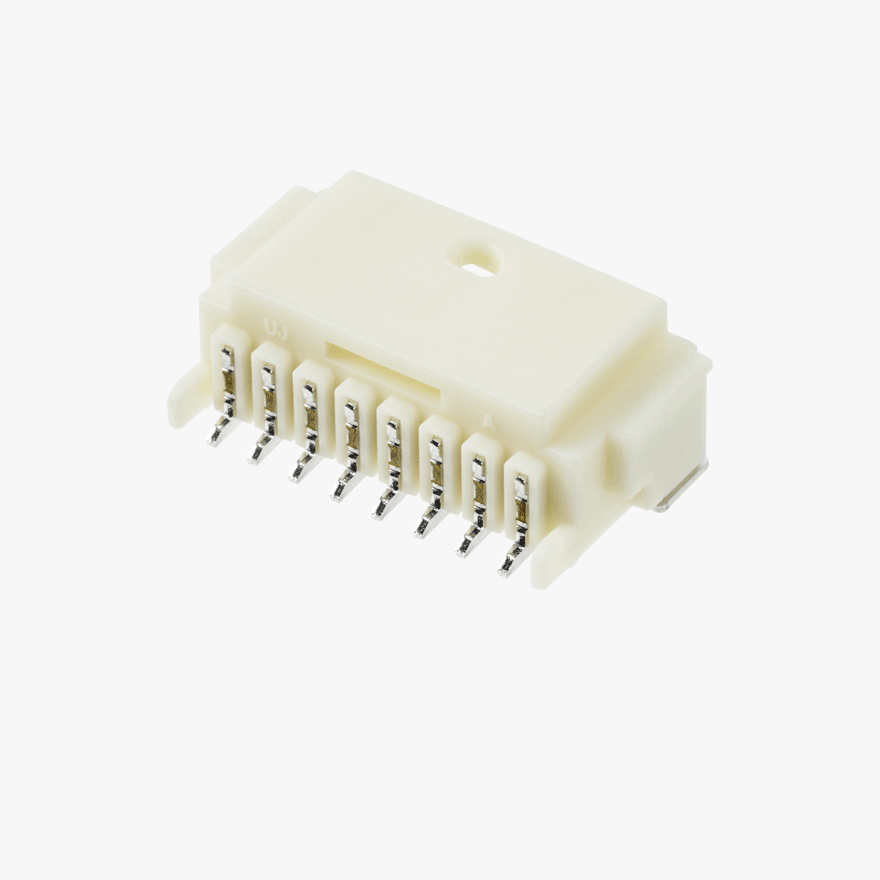 020 Small Blistering Less 8Pin Male Connector Horizontal Natural SMT type AU Terminal