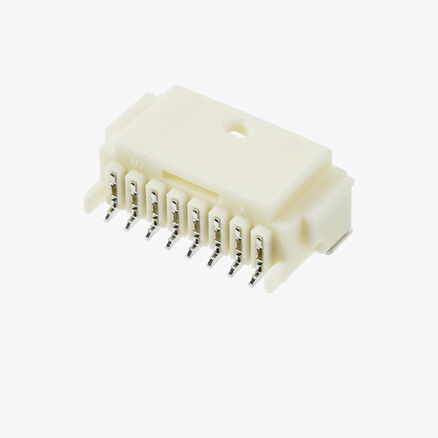 020 Small Blistering Less 8Pin Male Connector Horizontal Natural SMT type