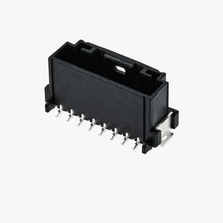 020 Small Blistering Less 8Pin Male Connector Vertical Black SMT type