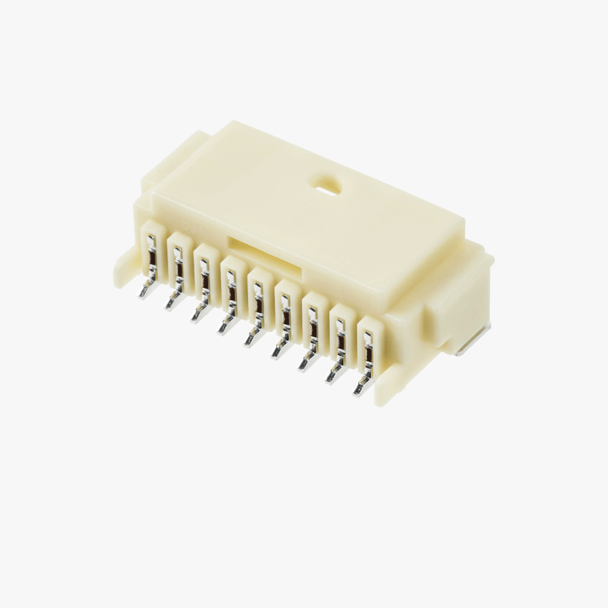 020 Small Blistering Less 9Pin Male Connector Horizontal Natural SMT type AU Terminal