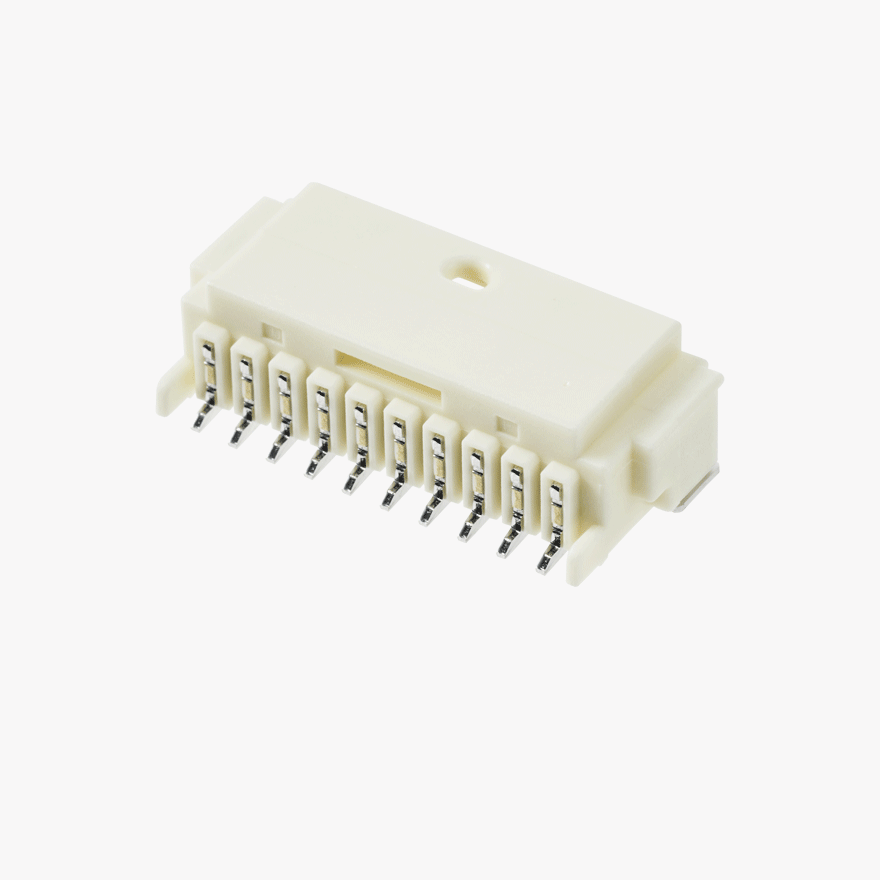020 Small Blistering Less 10Pin Male Connector Horizontal Natural SMT type AU Terminal