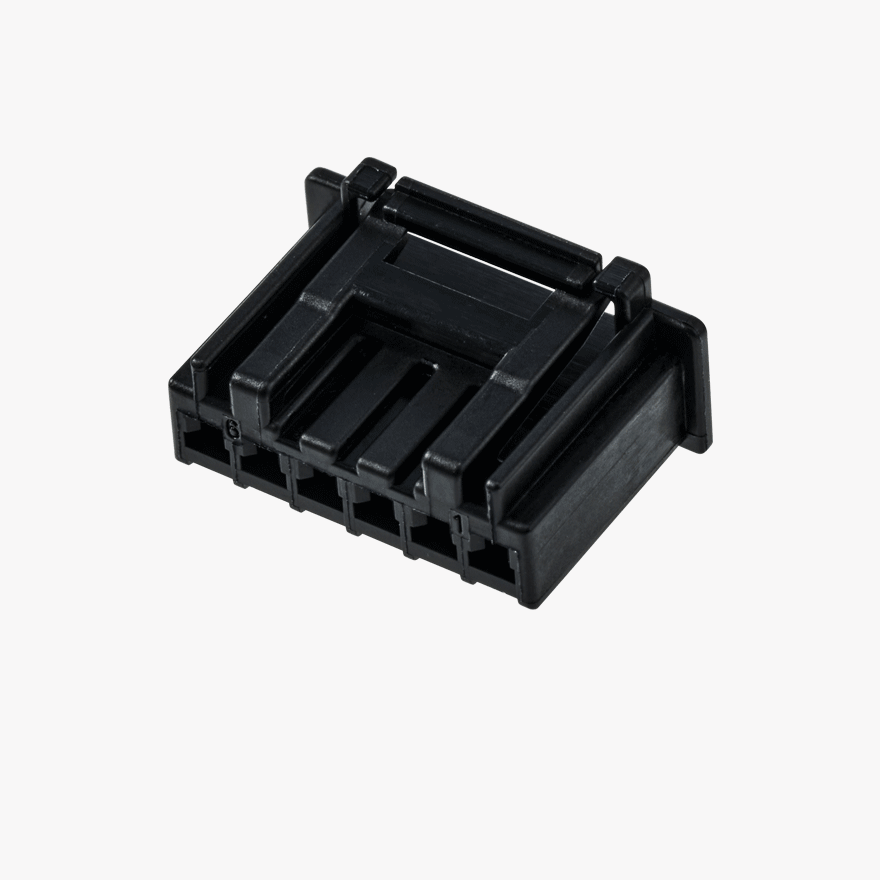 020 Small Blistering Less 6Pin Female Connector Black