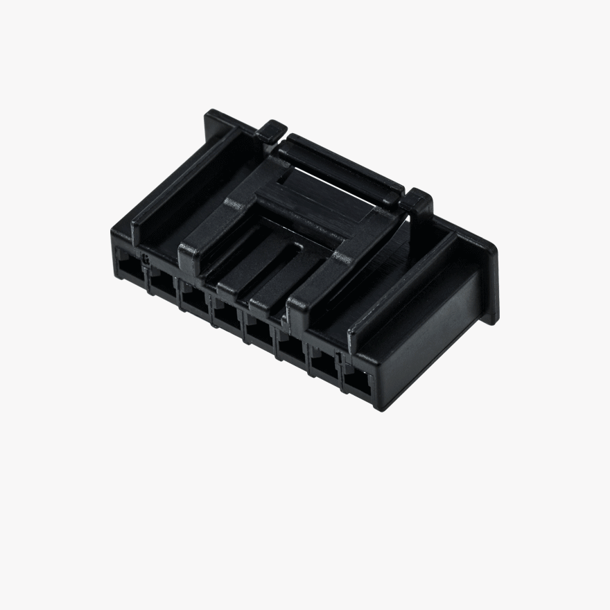 020 Small Blistering Less 8Pin Female Connector Black