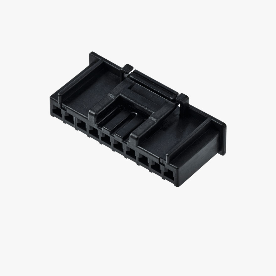 020 Small Blistering Less 10Pin Female Connector Black