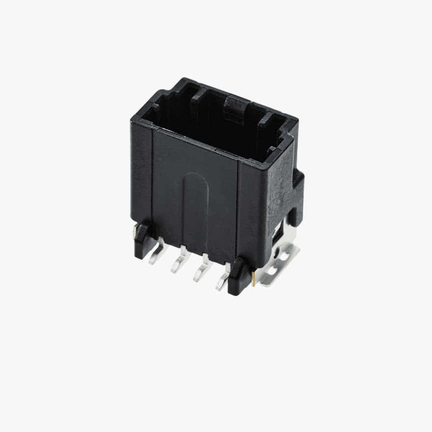 020 Double Lock 4Pin Male Connector Vertical Black SMT type