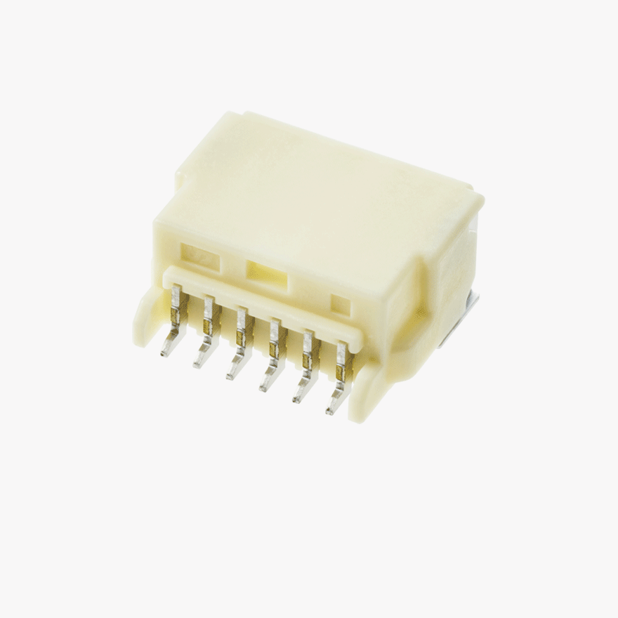 020 Double Lock 6Pin Male Connector Horizontal Natural SMT type