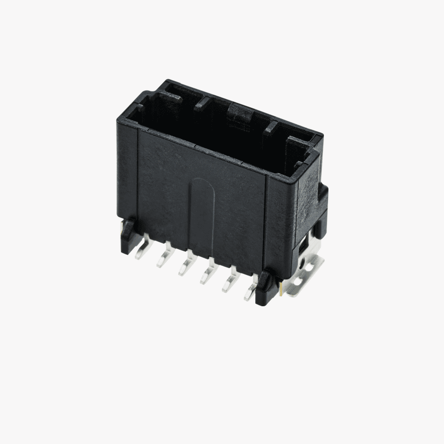 020 Double Lock 6Pin Male Connector Vertical Black SMT type Global ver.