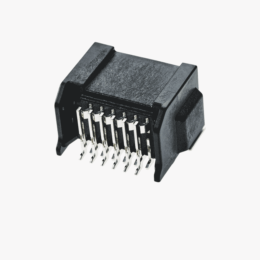 020 Double Lock Two Row 12Pin Male Connector Horizontal Black SMT type