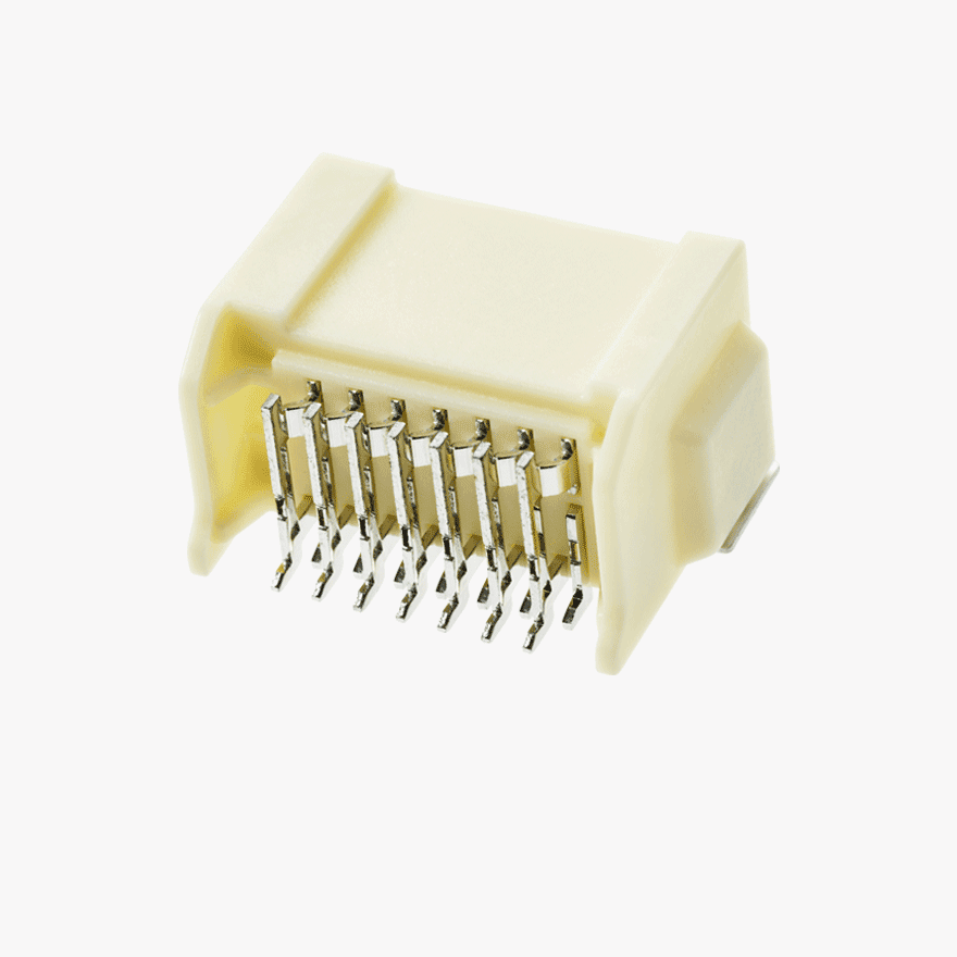 020 Double Lock Two Row 14Pin Male Connector Horizontal Natural SMT type