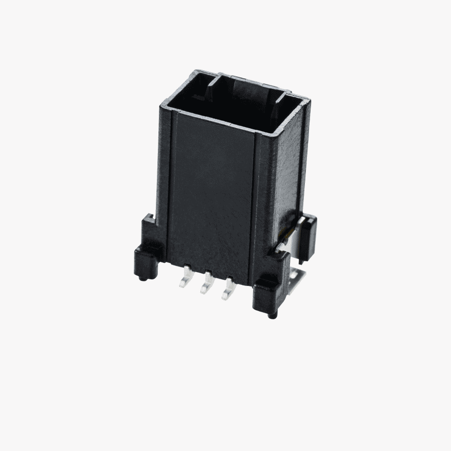 025 Double Lock 3Pin Male Connector Vertical Black SMT type