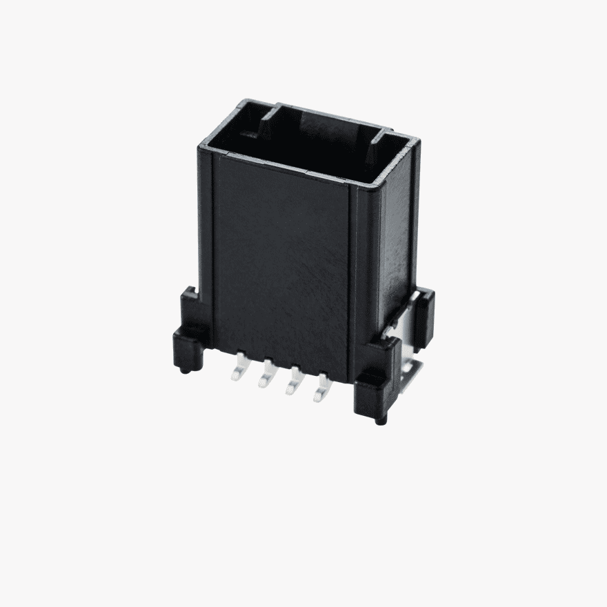 025 Double Lock 4Pin Male Connector Vertical Black SMT type