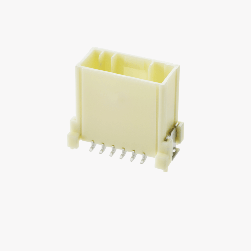 025 Double Lock 6Pin Male Connector Vertical Natural SMT type