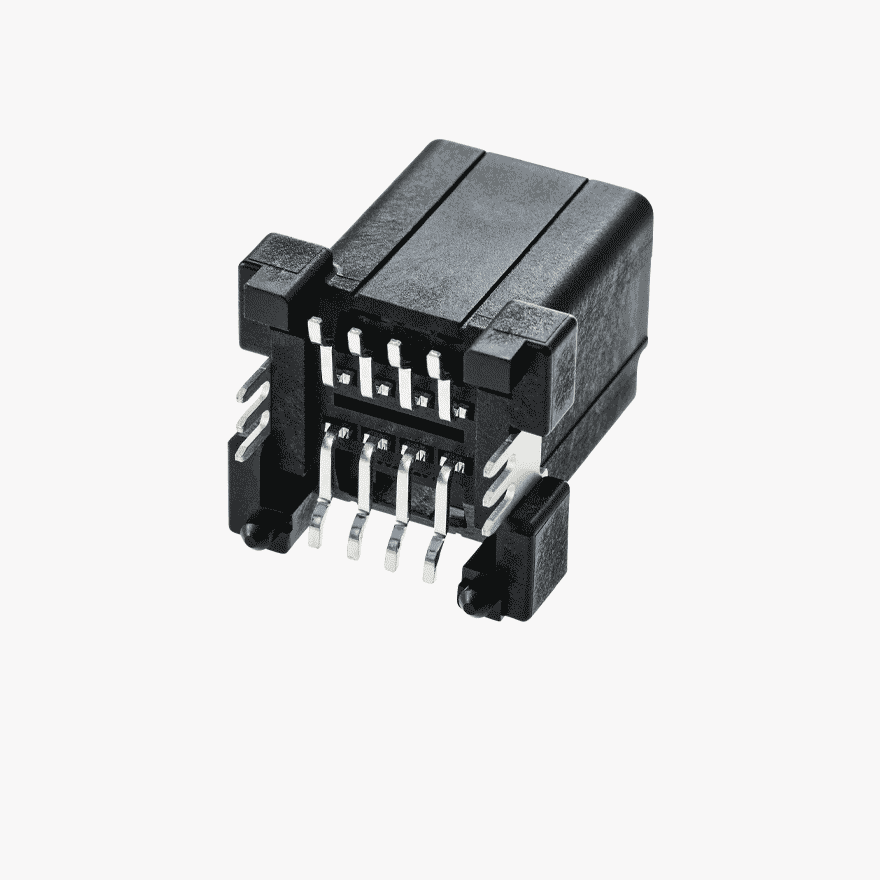 025 II 8Pin Male Connector Vertical Black SMT type
