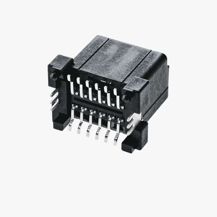 025 II 12Pin Male Connector Vertical Black SMT type
