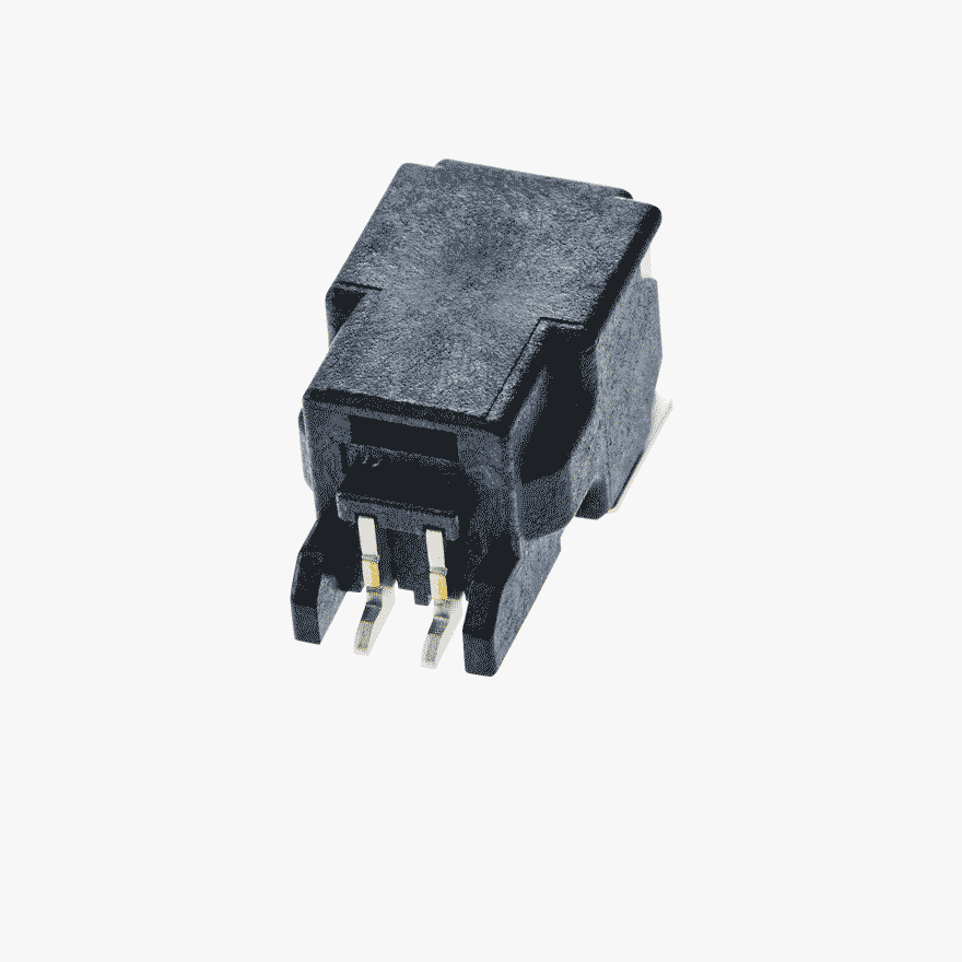 020 2Pin Male Connector Horizontal Black SMT type