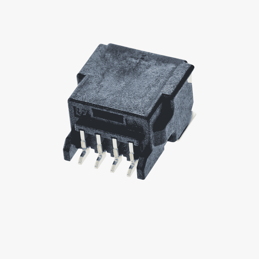 020 4Pin Male Connector Horizontal Black SMT type