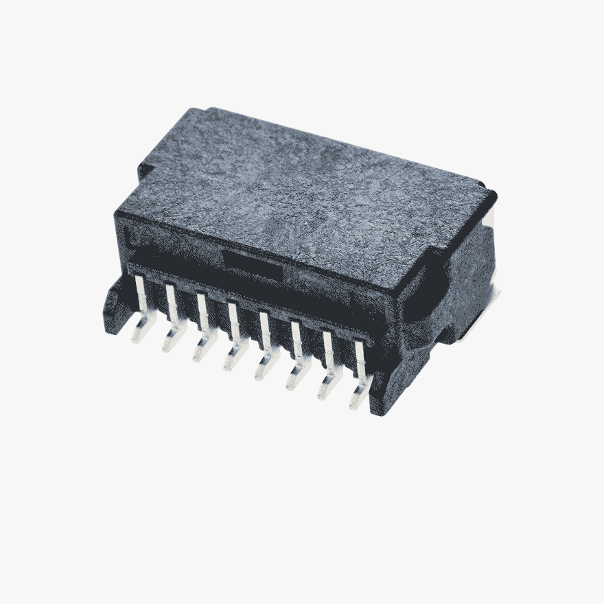 020 8Pin Male Connector Horizontal Black SMT type
