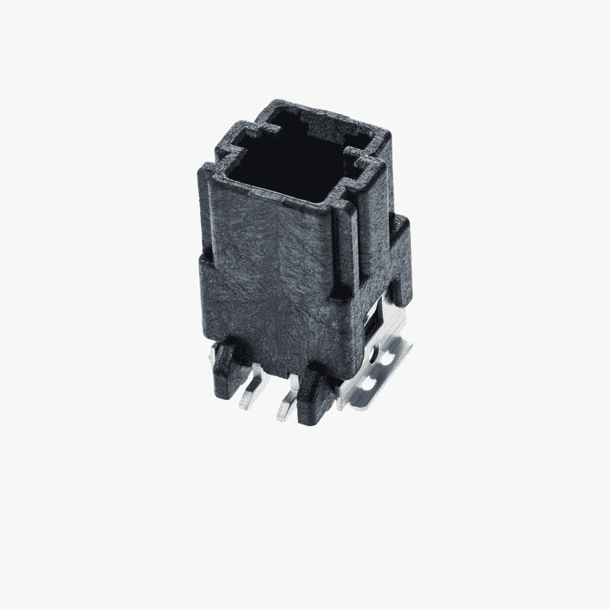 020 2Pin Male Connector Vertical Black SMT type