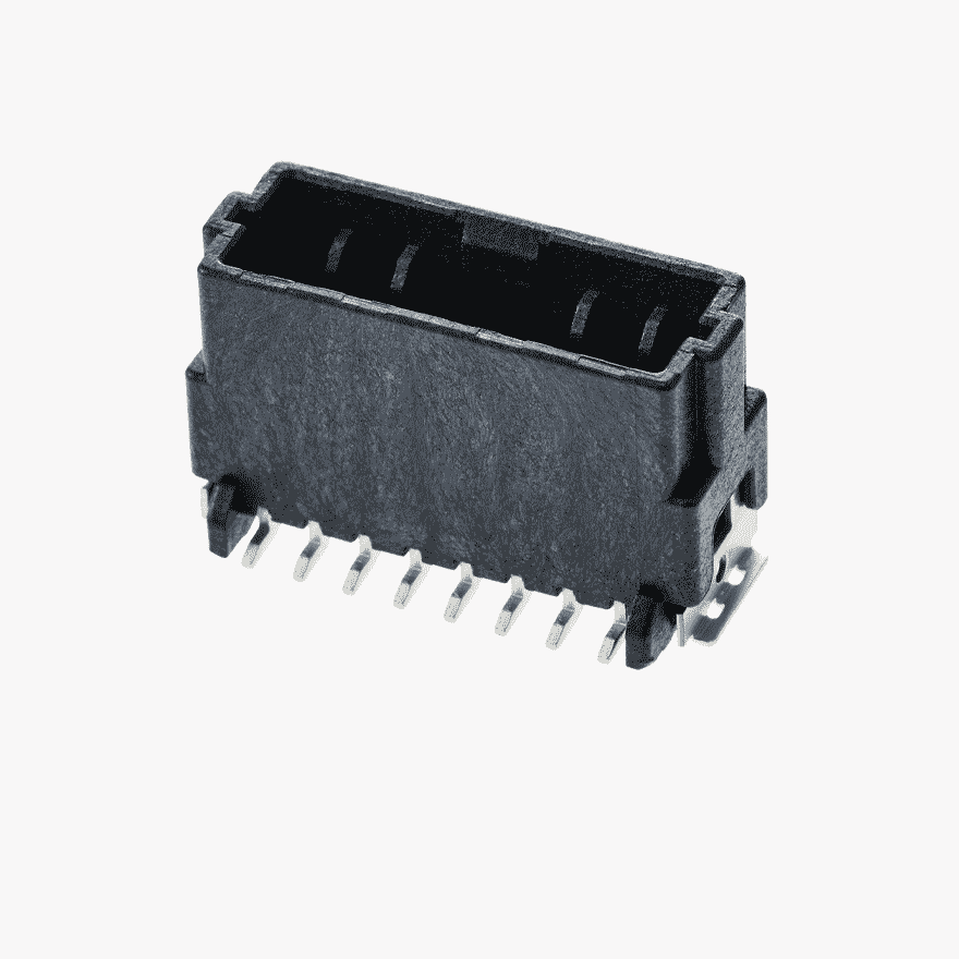 020 8Pin Male Connector Vertical Black SMT type