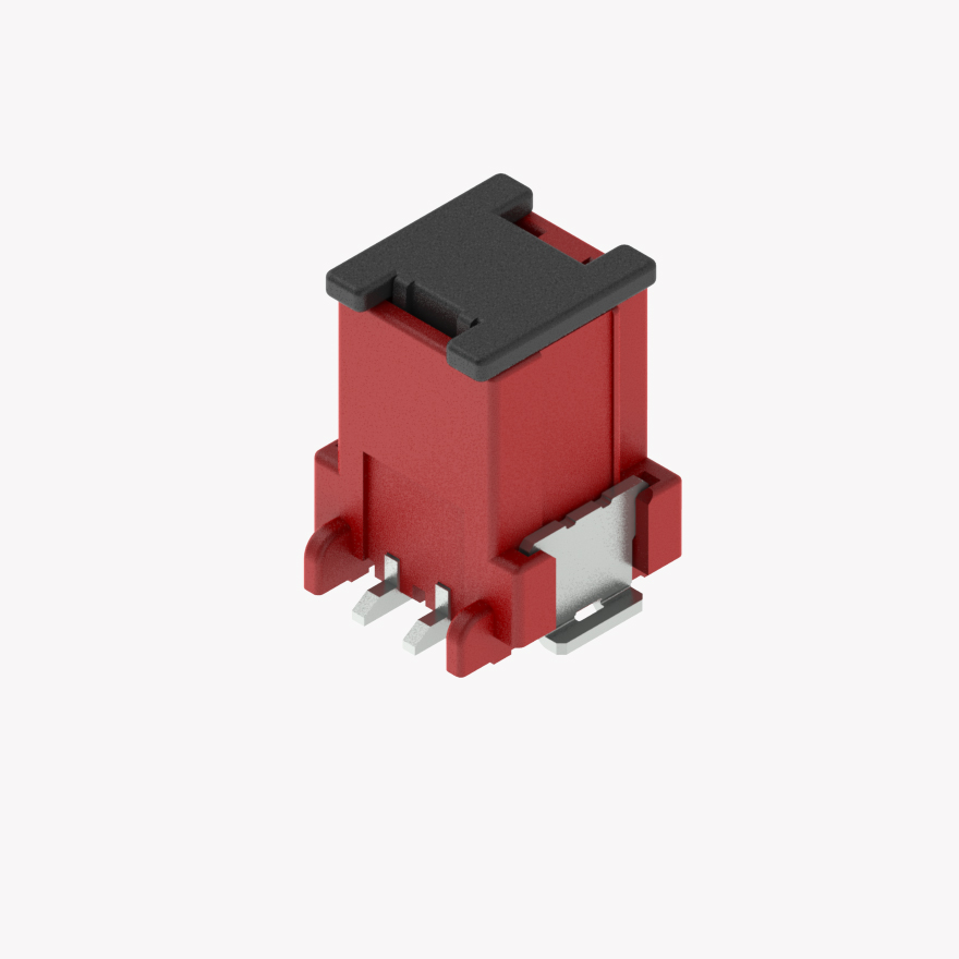 020 Small Blistering Less 2Pin Male Connector Vertical Red SMT type