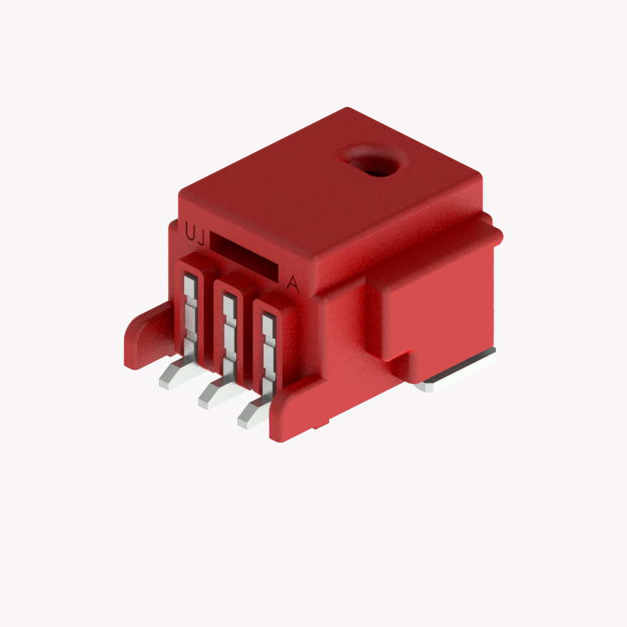 020 Small Blistering Less 3Pin Male Connector Horizontal Red SMT type