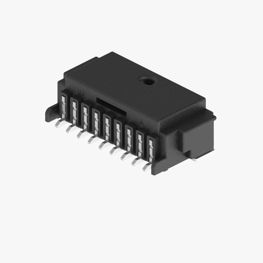 020 Small Blistering Less 9Pin Male Connector Horizontal Black SMT type