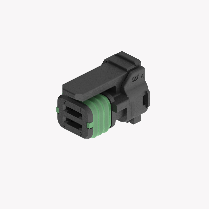 020 Sealed 4Pin Female Connector Black Wire to Wire type