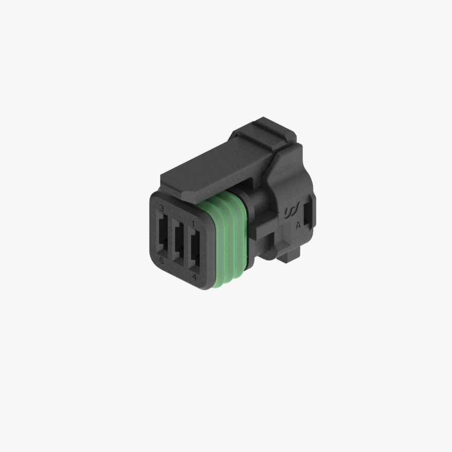020 Sealed 6Pin Female Connector Black Wire to Wire type