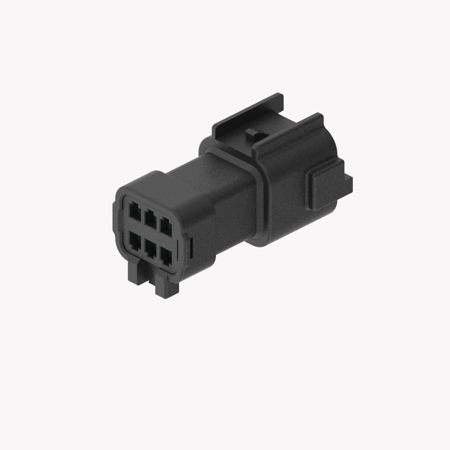 020 Sealed 6Pin Male Connector Black Wire to Wire type
