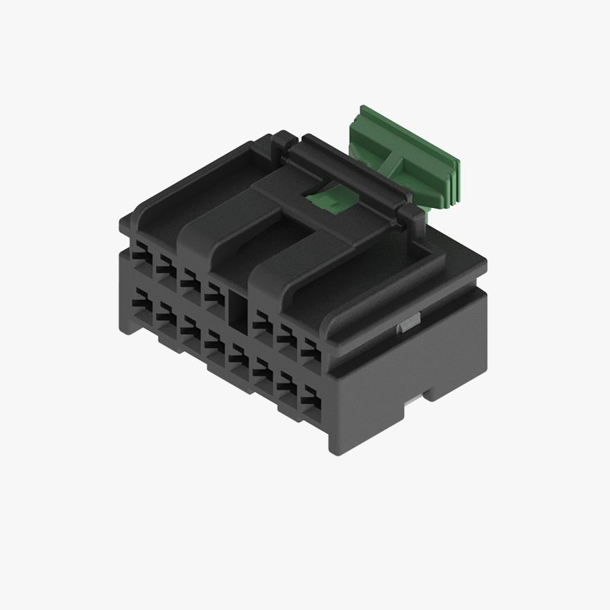 020 Double Lock & CPA Two Row 15Pin Female Connector Black