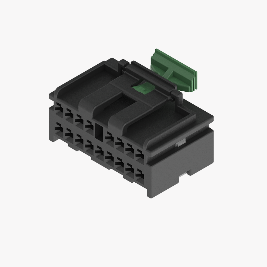 020 Double Lock & CPA Two Row 17Pin Female Connector Black