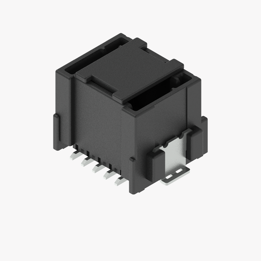 020 Double Lock & CPA Two Row 9Pin Male Connector Vertical Black SMT type